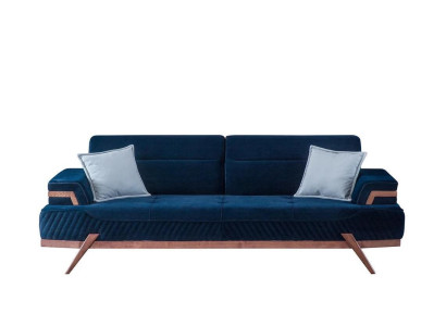 DarkBlue's Sofa Living room 3-Seater Textile Couch Designer three-seater